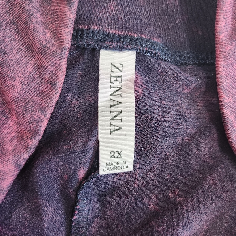 Zenana Material washed wide waistband Moto Leggings - Picture 5 of 11